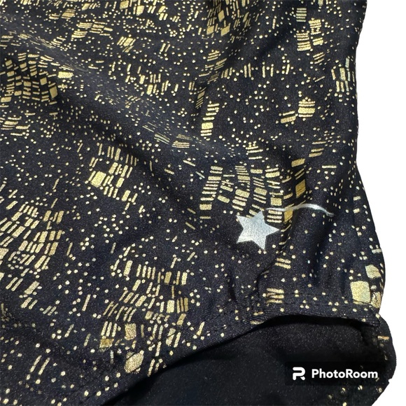 Distera girls gym leotard size large (age 10) black with gold metalic design - Picture 3 of 5